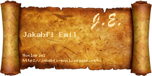 Jakabfi Emil névjegykártya