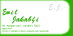 emil jakabfi business card